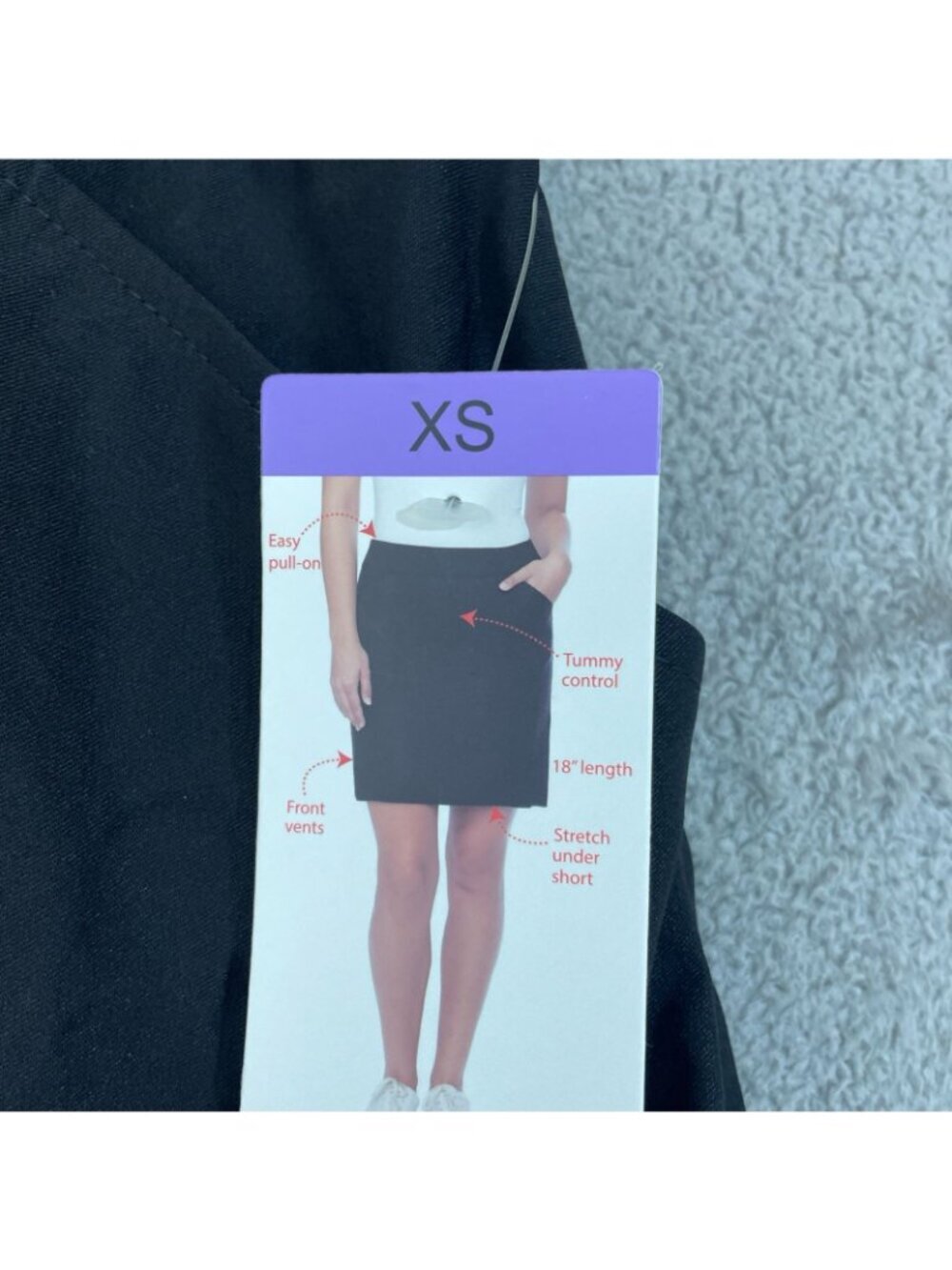 NWT S.C. & Co. Women's XS Tummy Control Black Pull-On Skirt Stretch B1390 - Picture 10 of 15
